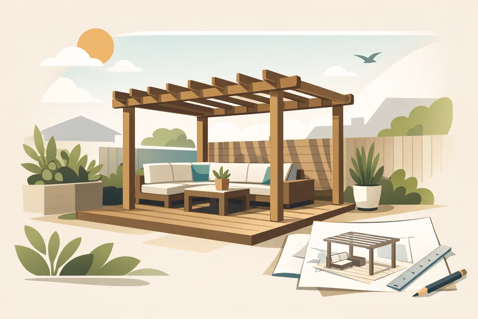 Planera pergola för liten altan rätt