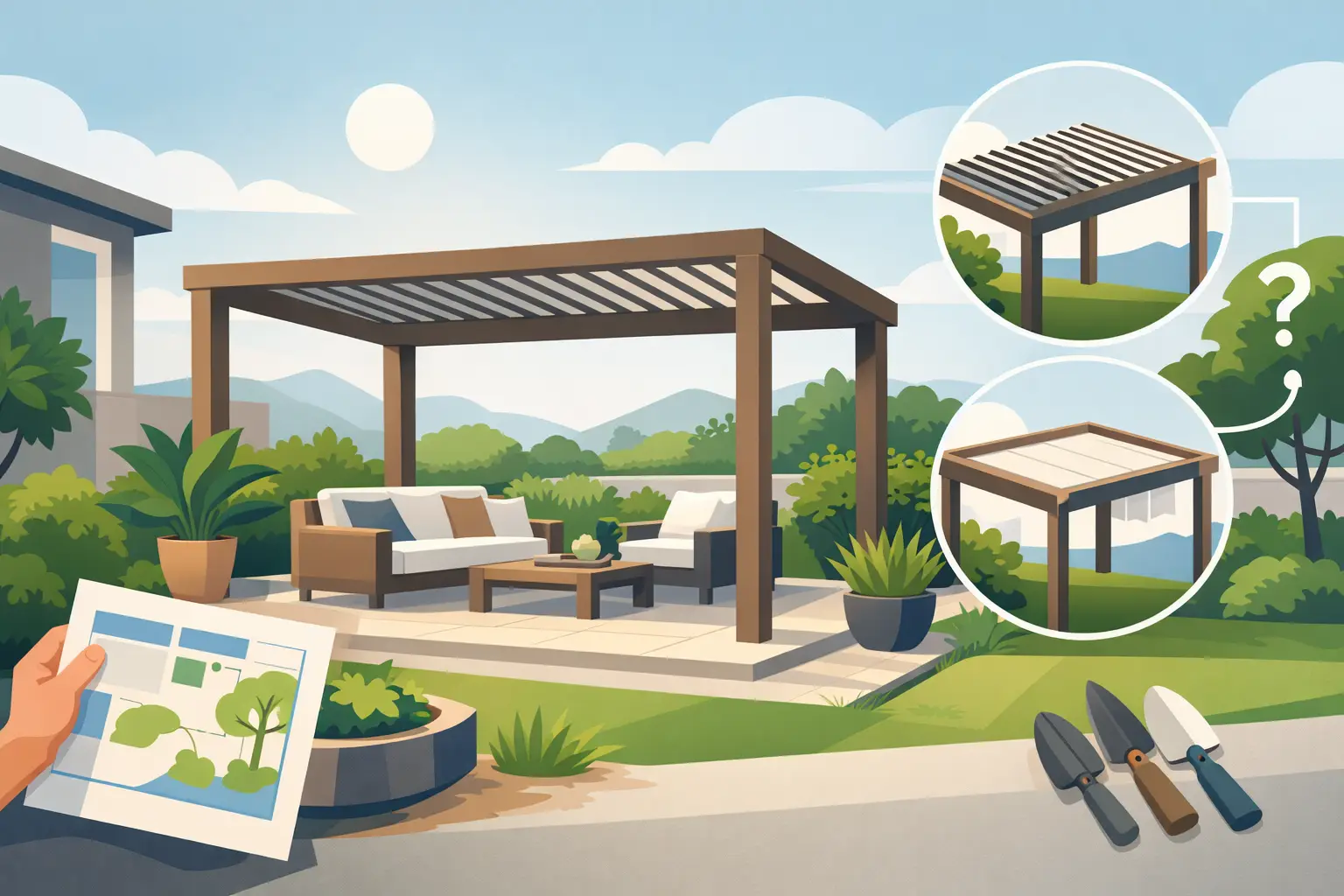 Välja pergola för trädgård - rätt från start